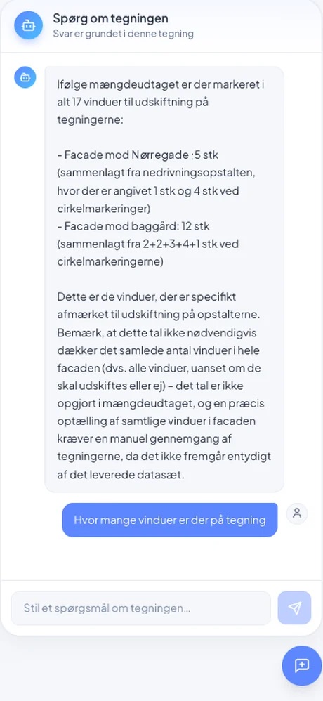 Chat om en tegning i Mesterplan